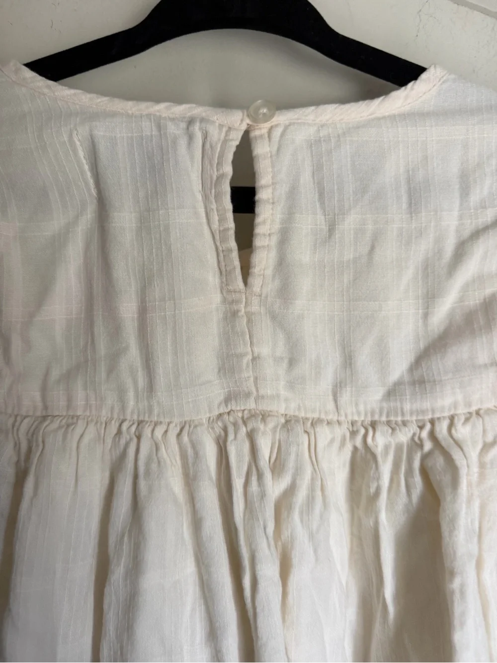 Old Navy Cream toddler girl Cotton Puff-Sleeve Girls Dress boho 5T neutral